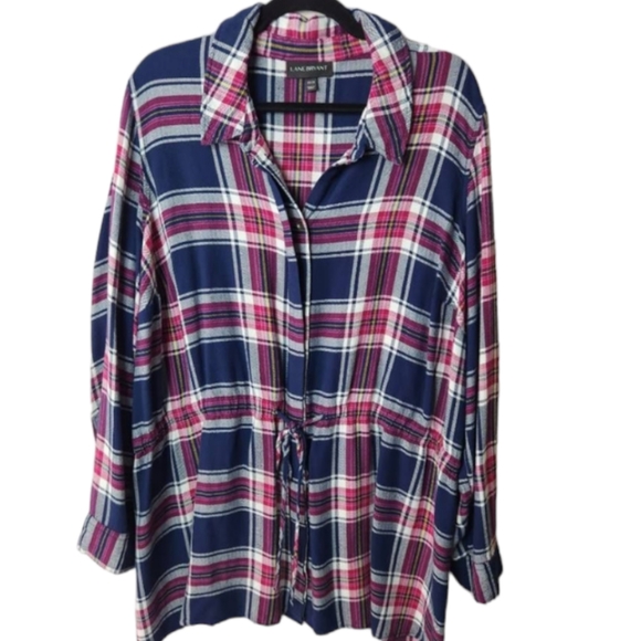 Lane Bryant Classic Button-Front Tie-Waist Tunic - Picture 4 of 7